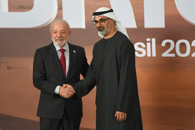 prezident Lula da Silva (Brazílie) a korunní princ Khalid bin Mohamed bin Zayed al Nahya